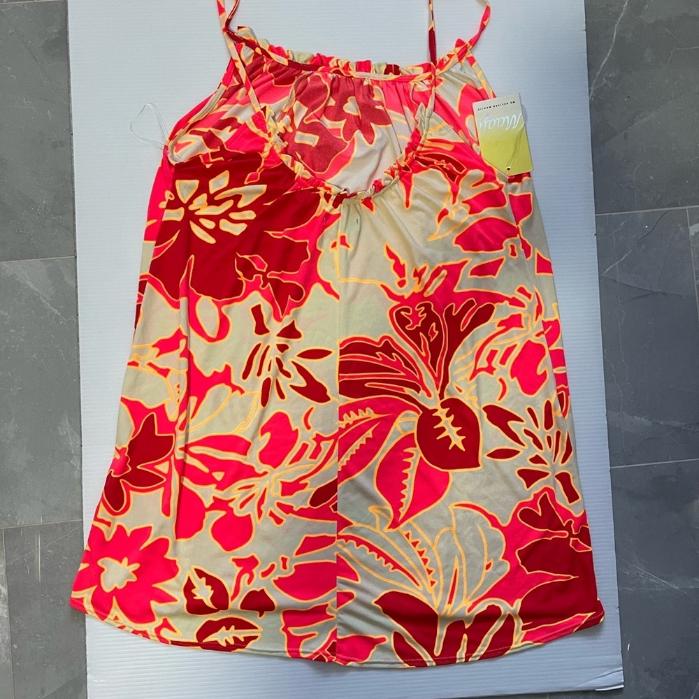 NWT Maaji Women’s Floral Camisole in Red and Cream Cover up Size M